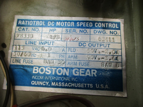 BOSTON GEAR VE33B 63411 115VAC 6.0A (AS PICTURED) UNMP