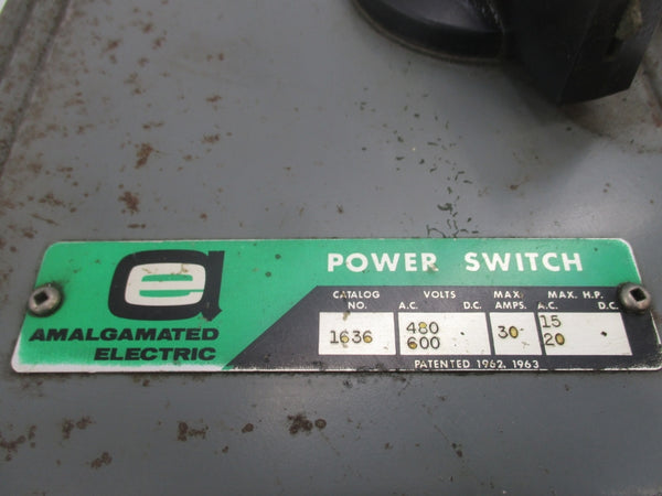 AMALGAMATED ELECTRIC 1636 480/600V 30A UNMP