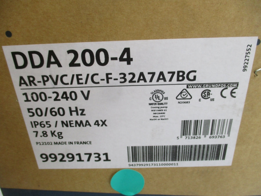 GRUNDFOS DDA 200-4 AR-PVC/E/C-F-32A7A7BG 99291731 100-240V NSFS
