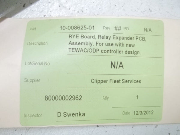 CLIPPER 10-008625-01  RYE BOARD, RELAY EXPANDER PCB  UNMP