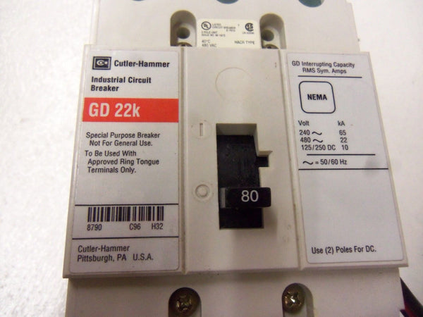 CUTLER HAMMER CIRCUIT BREAKER GD3080DA3 NSMP