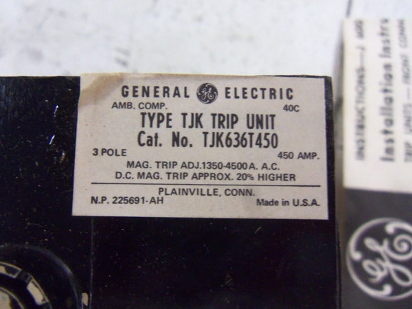 GENERAL ELECTRIC TJK636T450 CIRCUIT BREAKER TRIP UNIT NSMP