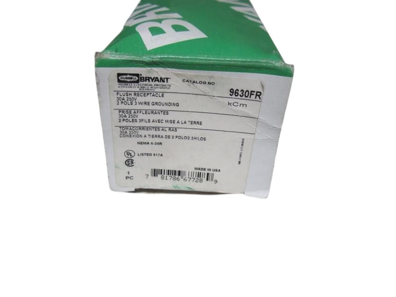 HUBBELL / BRYANT 9630FR 250V FLUSH RECEPTACLE  NSMP