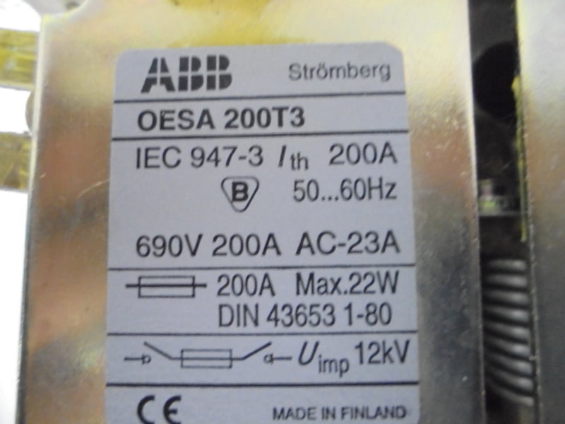 ABB OESA-200T3 3P 200A FUNMP SWITCH  UNMP