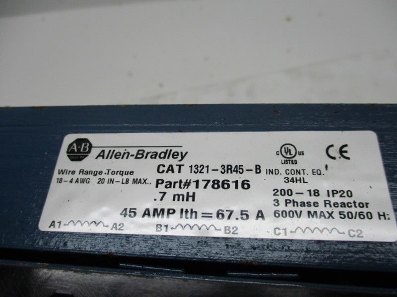 ALLEN BRADLEY 1321-3R45-B TRANSFORMER 290-690VAC (AS PICTURED)  UNMP