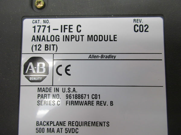 ALLEN BRADLEY 1771-IFE SER. C F/W B 5VDC 0.500A (NO TERMINAL) UNMP
