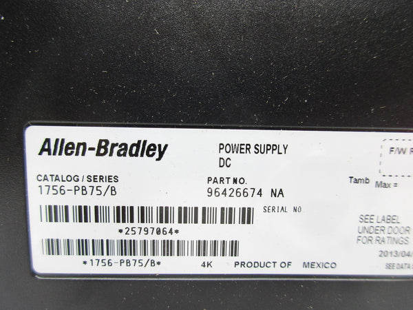 ALLEN BRADLEY 1756-PB75 SER. B 24VDC NSMP