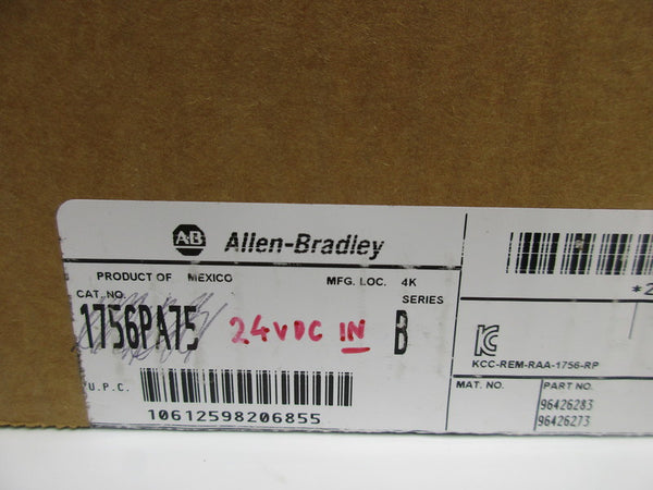 ALLEN BRADLEY 1756-PB75 SER. B 24VDC NSMP