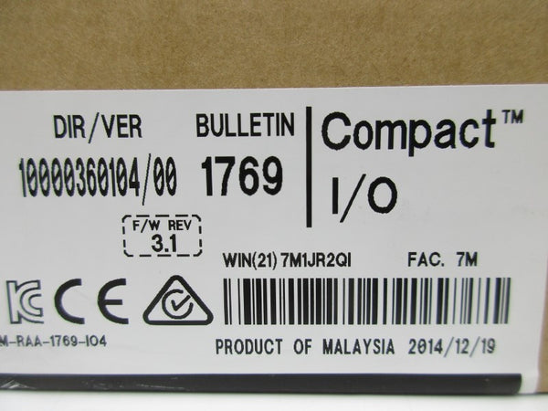 ALLEN BRADLEY 1769-IQ32 SER. A F/W 3.1 DATE: 2014 NSFS