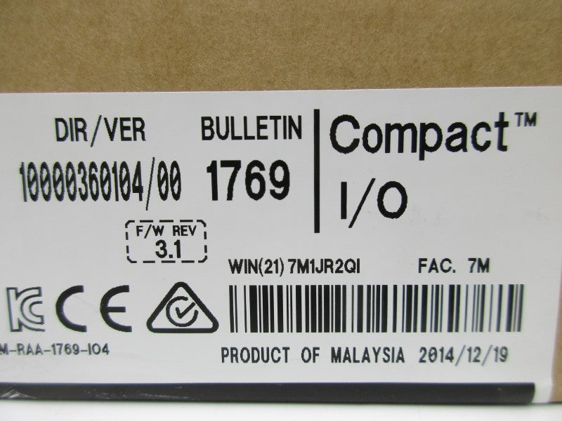 ALLEN BRADLEY 1769-IQ32 SER. A F/W 3.1 DATE: 2014 NSFS