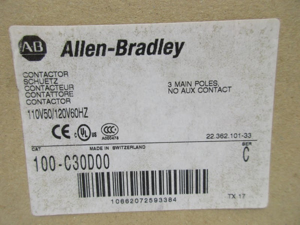 ALLEN BRADLEY 100-C30D00 SER. C 110/120V (BR/WH) NSMP