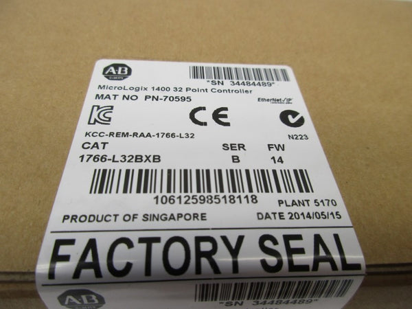 ALLEN BRADLEY 1766-L32BXB SER. B F/W 14 DATE: 2014 NSFS