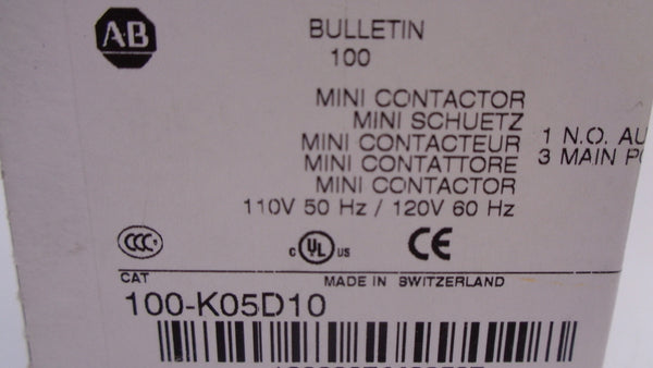 ALLEN BRADLEY 100-K05D10 SER. A 110/120V (WH) NSMP