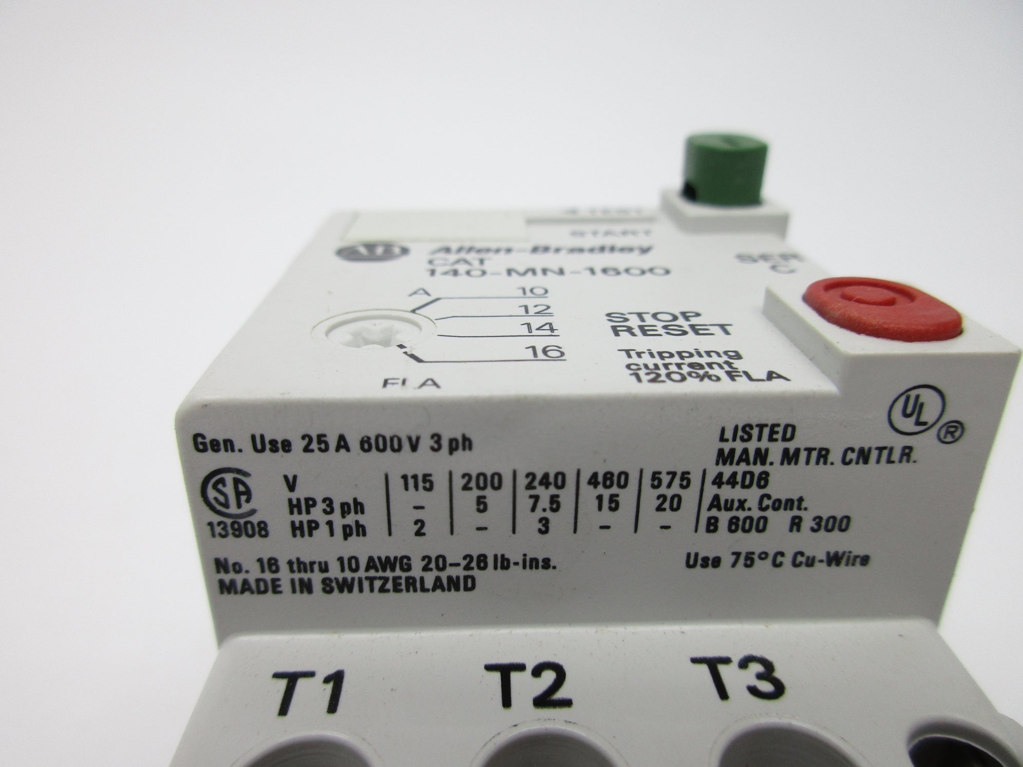 ALLEN BRADLEY 140-MN-1600 SER. C 10-16A 600V NSNP