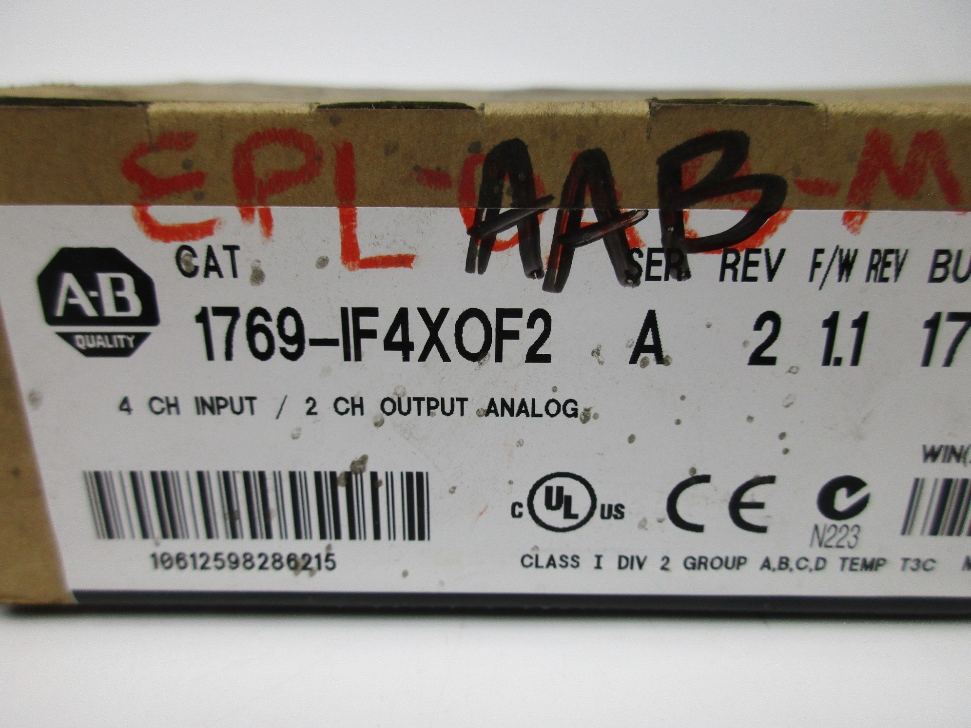 ALLEN BRADLEY 1769-IF4XOF2 SER. A F/W 1.1 DATE: 2011 NSFS