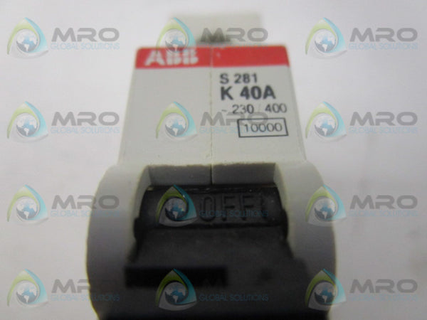 ABB S281-K40 CIRCUIT BREAKER 40A 277/480V  NSMP