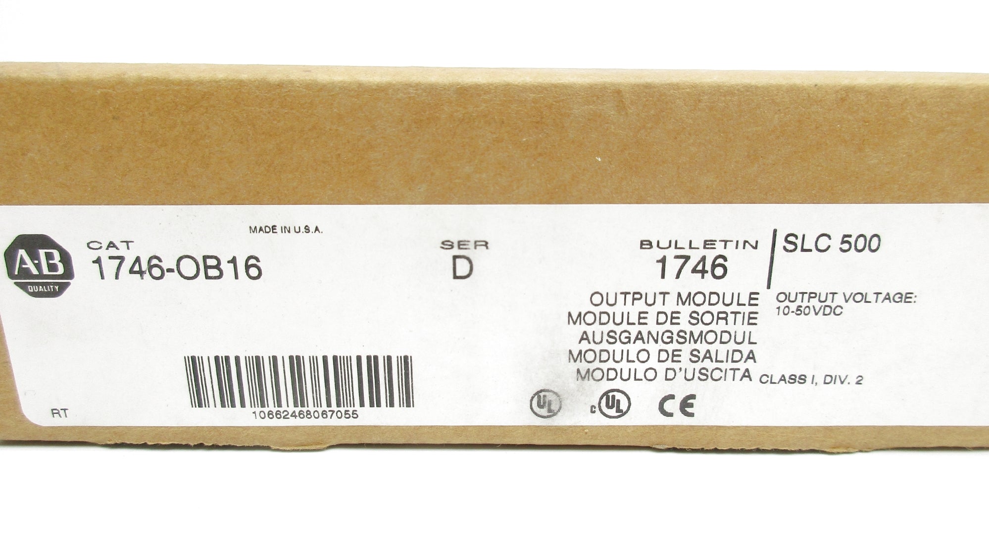 ALLEN BRADLEY 1746-OB16 SER. D 10-50VDC 0.5A NSMP