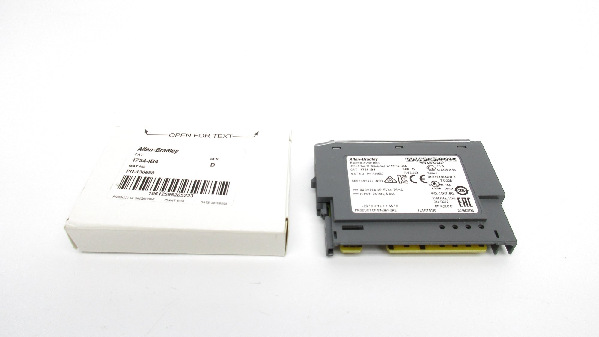 ALLEN BRADLEY 1734-IB4 SER. D F/W 3.022 24VDC (WH) NSMP