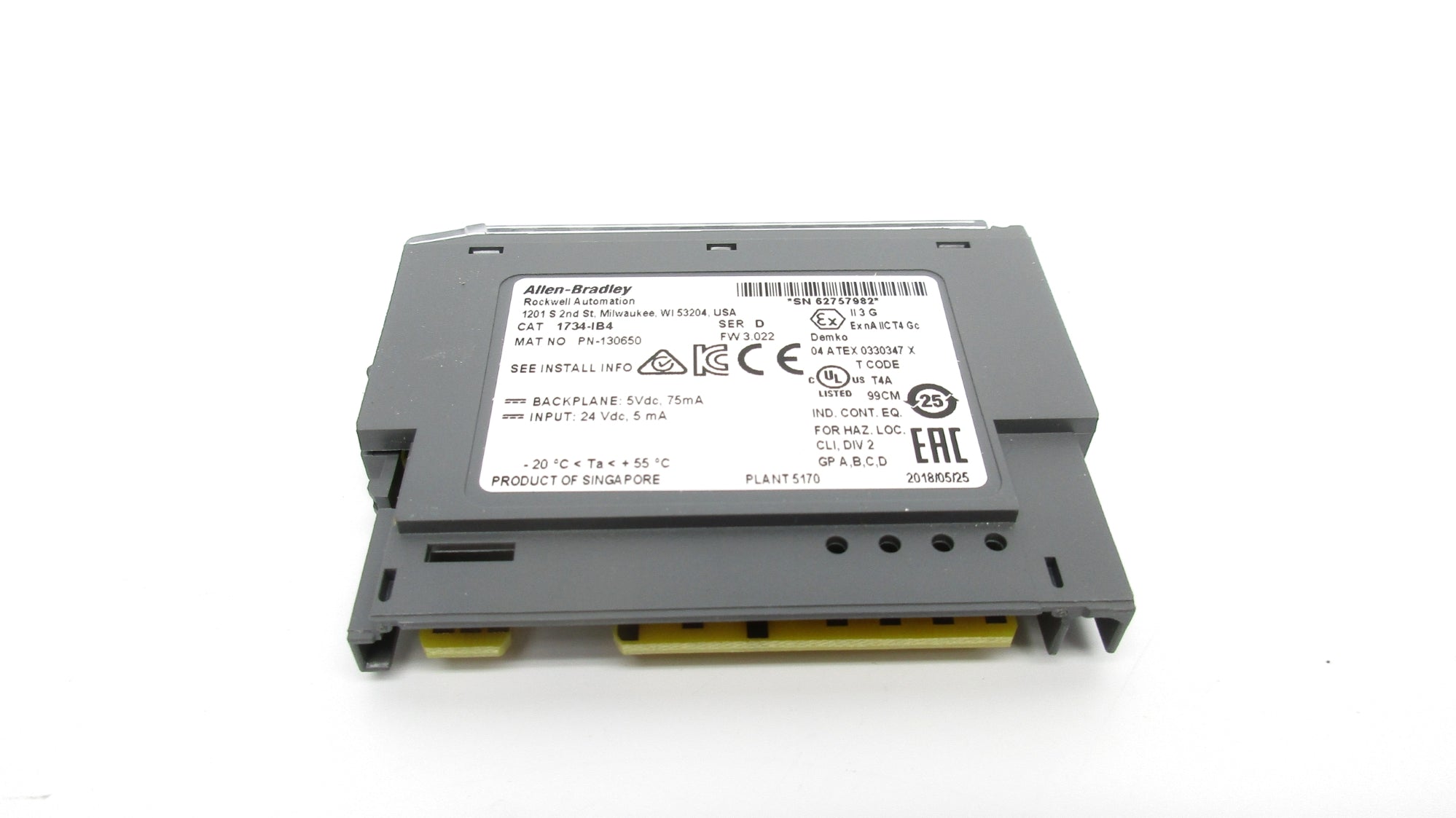 ALLEN BRADLEY 1734-IB4 SER. D F/W 3.022 24VDC (WH) NSMP