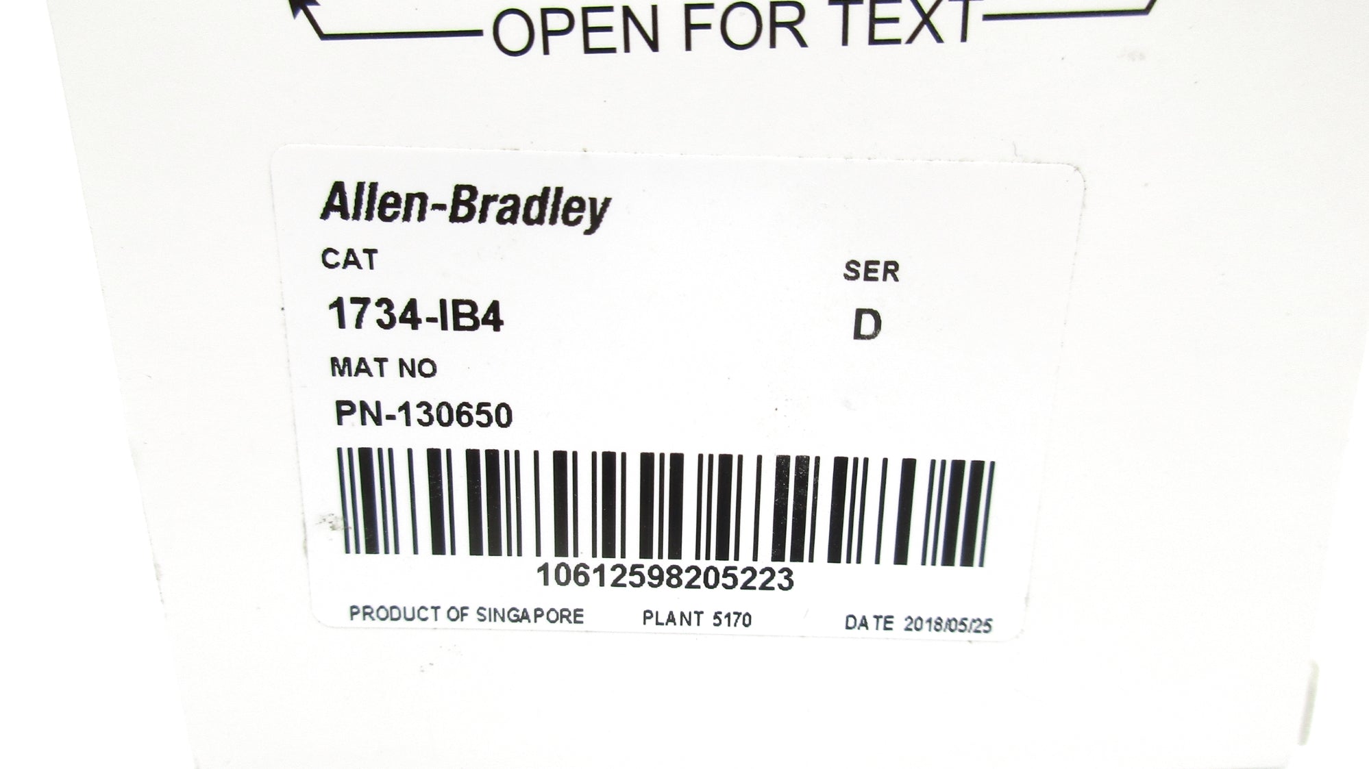 ALLEN BRADLEY 1734-IB4 SER. D F/W 3.022 24VDC (WH) NSMP