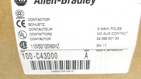 ALLEN BRADLEY 100-C43D00 SER. A 110/120V (BR/WH) NSMP