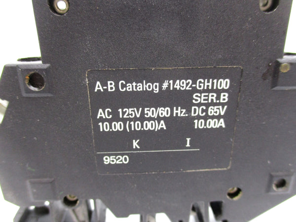ALLEN BRADLEY 1492-GH100 SER. B 125V 10A NSNP