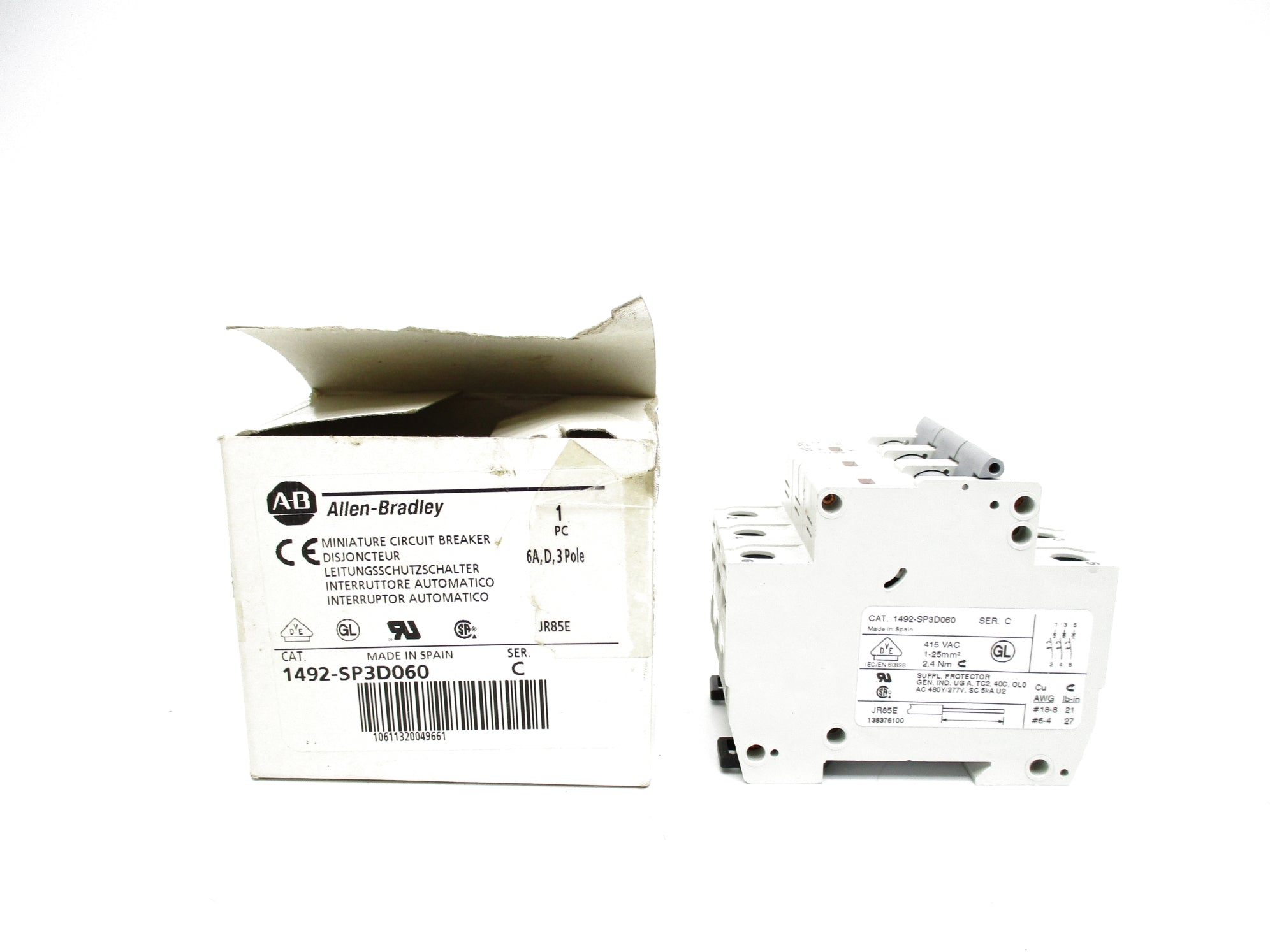 ALLEN BRADLEY 1492-SP3D060 SER. C 6A 415VAC (WH) NSMP