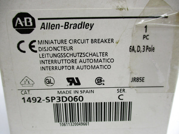 ALLEN BRADLEY 1492-SP3D060 SER. C 6A 415VAC (WH) NSMP