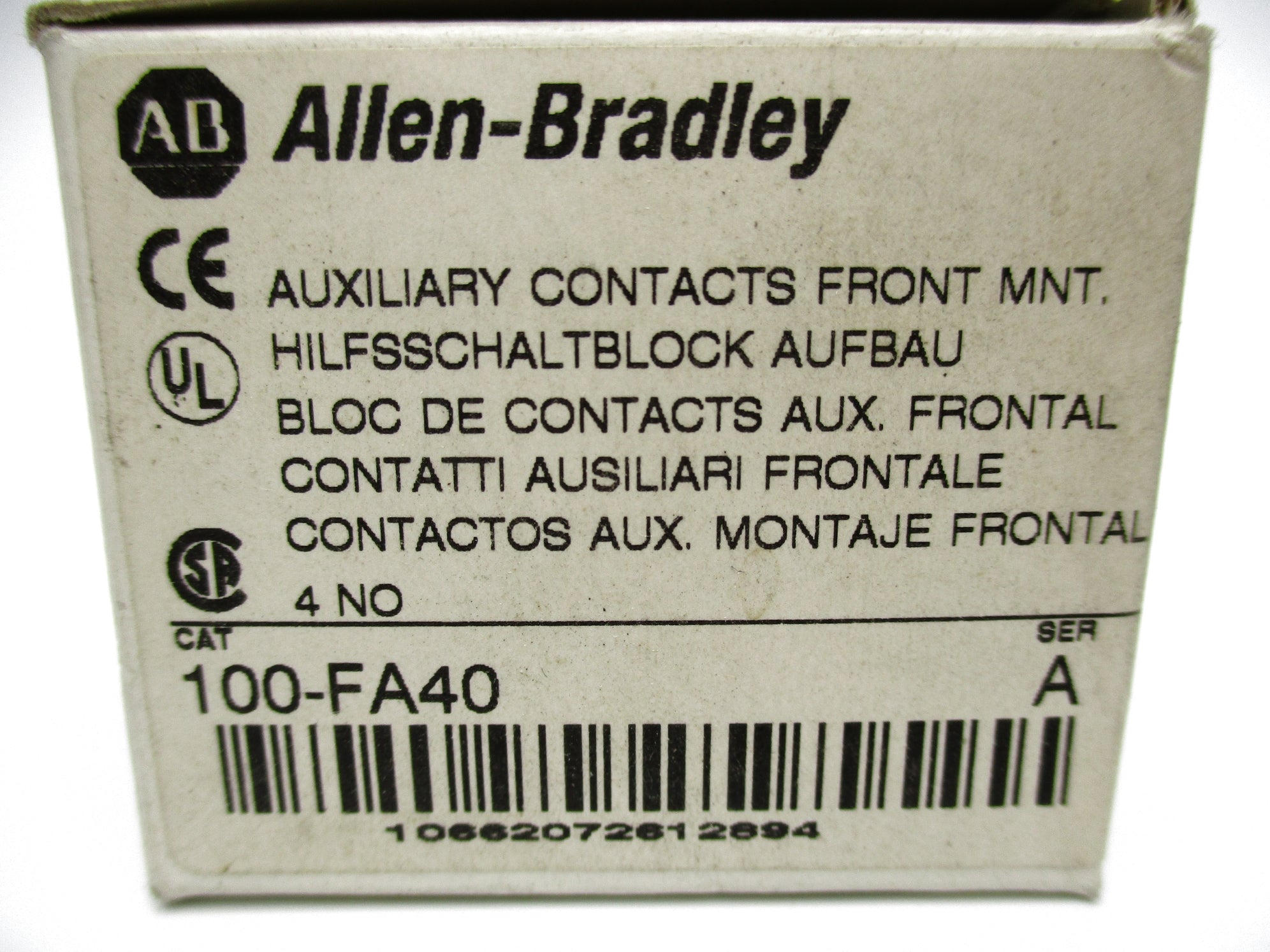 ALLEN BRADLEY 100-FA40 SER. A 600VAC 10A (WH) NSMP