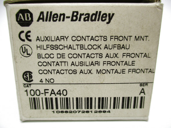 ALLEN BRADLEY 100-FA40 SER. A 600VAC 10A (WH) NSMP
