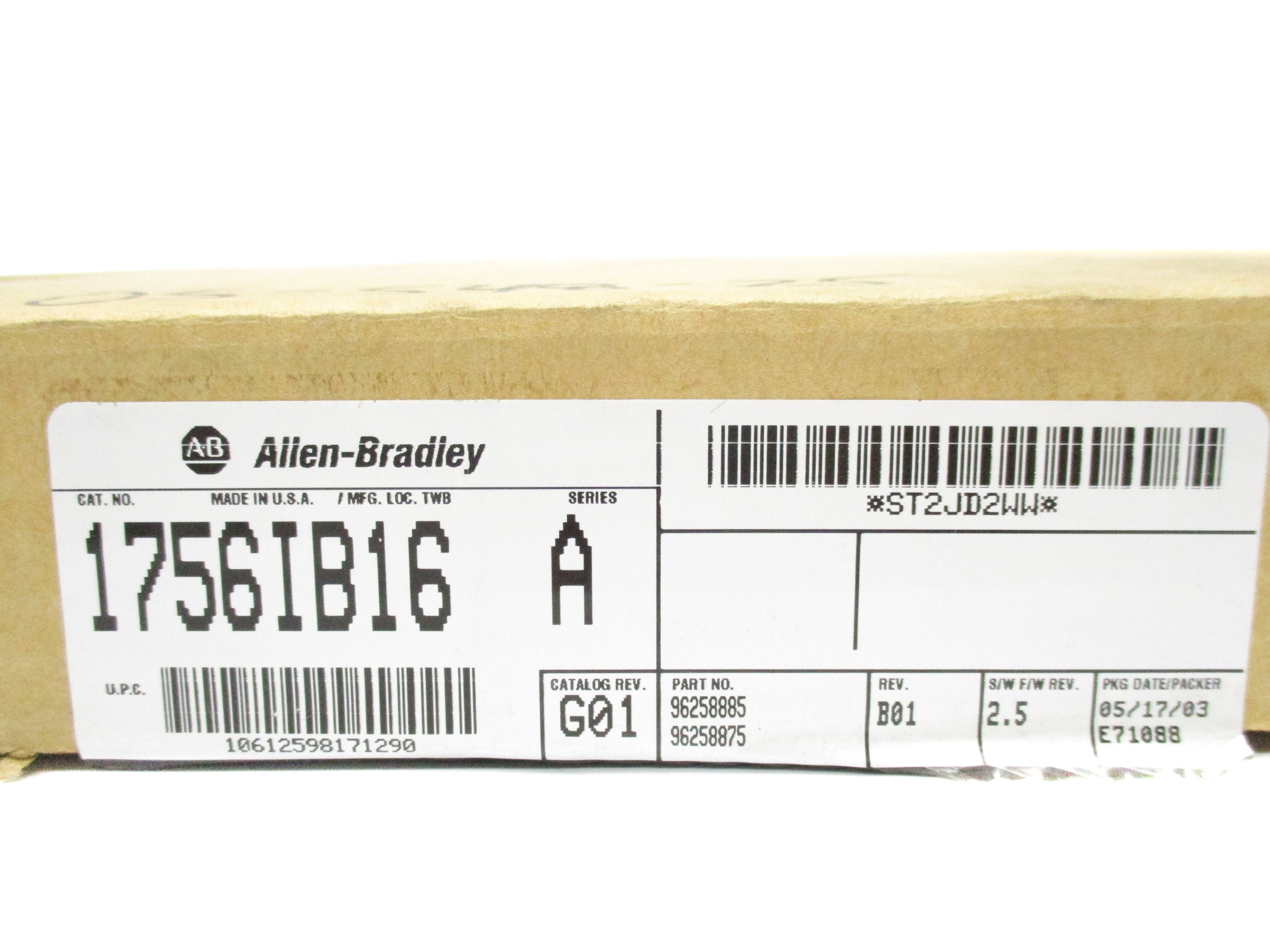 ALLEN BRADLEY 1756-IB16 SER. A F/W 2.5 NSMP
