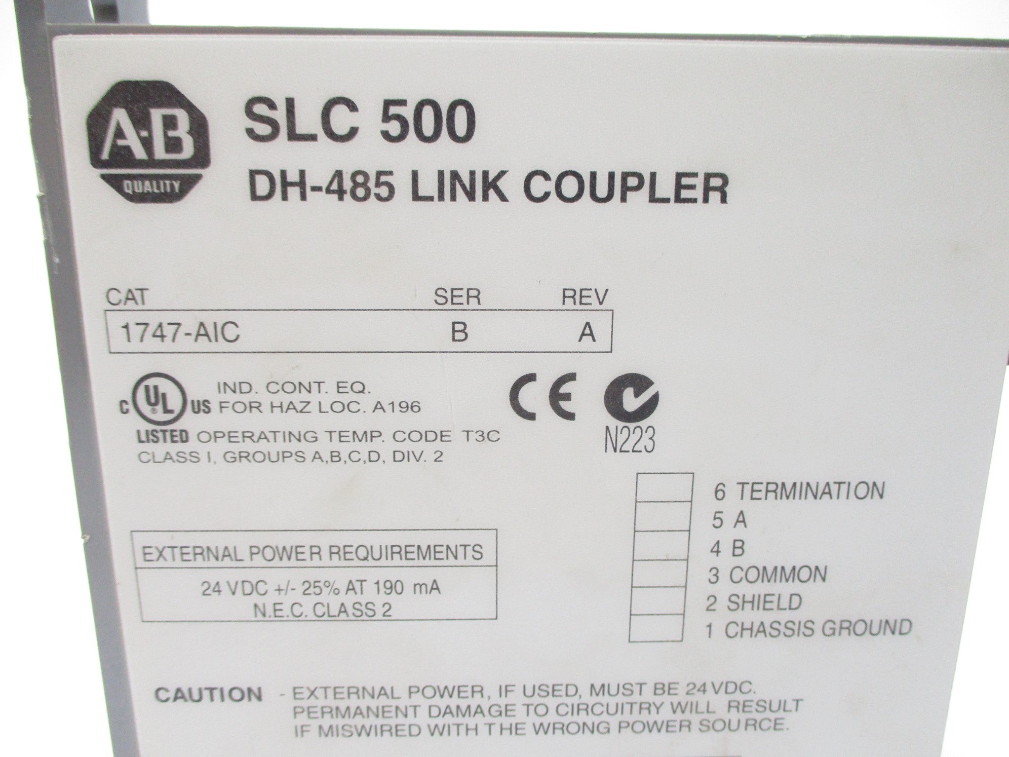 ALLEN BRADLEY 1747-AIC SER. B 24VDC REV. A NSNP
