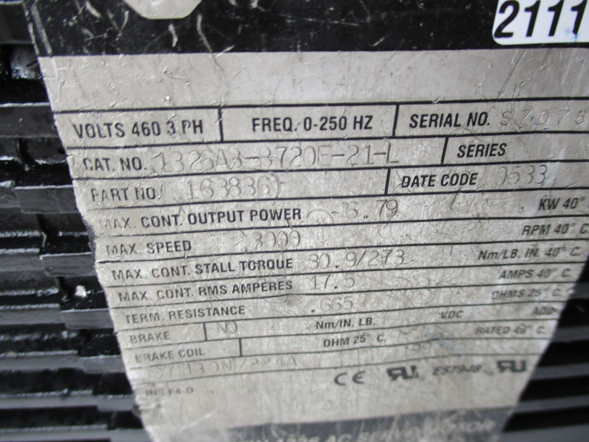 ALLEN BRADLEY 1326AB-B720E-21-L UNMP