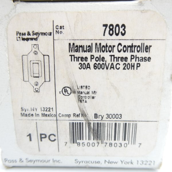 PASS & SEYMOUR 7803 600VAC 30A NSMP