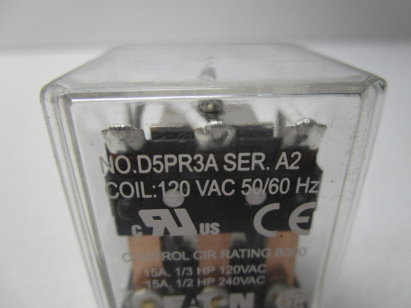 EATON D5PR3A RELAY 120VAC 50/60HZ  UNMP