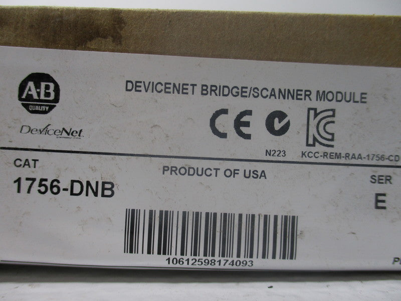 ALLEN BRADLEY 1756-DNB SER. E F/W 12.005 DATE: 2013 NSFS