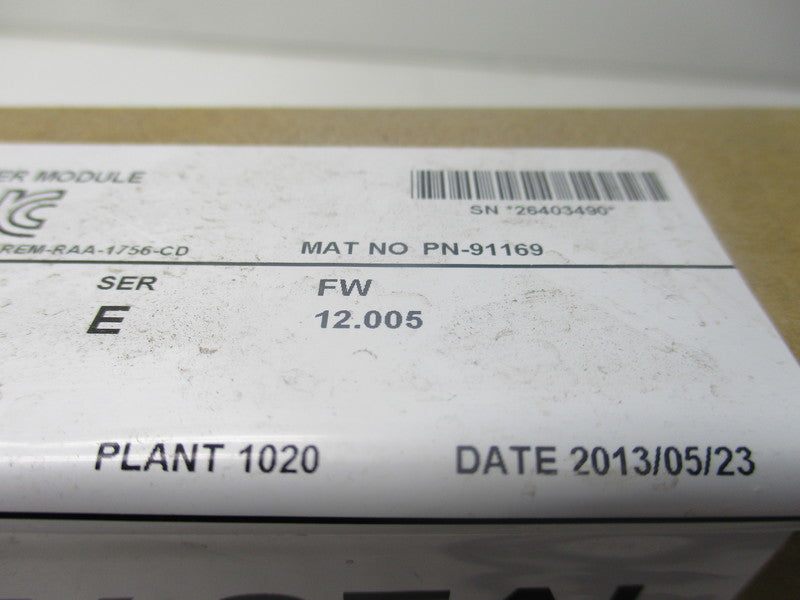 ALLEN BRADLEY 1756-DNB SER. E F/W 12.005 DATE: 2013 NSFS