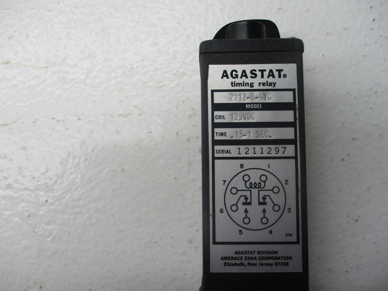 AGASTAT 2112-D-4YC 125VDC .15-1SEC NSNP