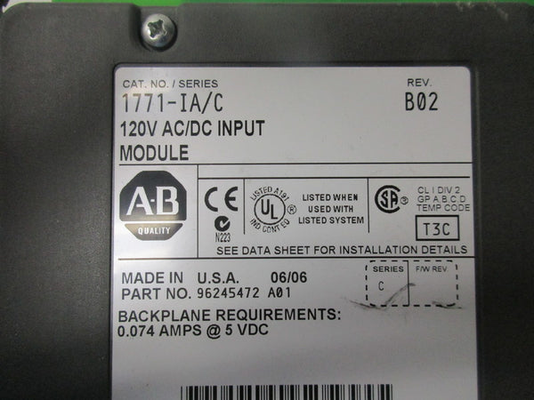 ALLEN BRADLEY 1771-IA SER. C 5VDC 0.074A UNMP