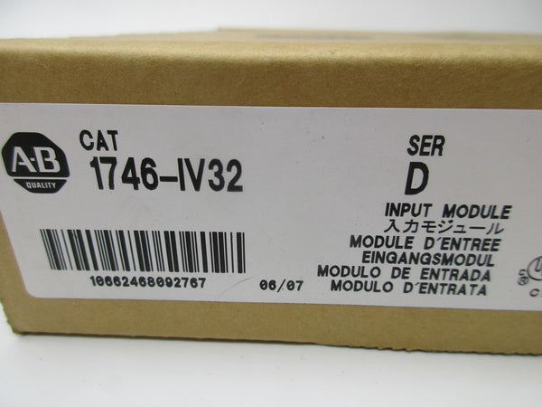 ALLEN BRADLEY 1746-IV32 SER. D DATE: 06/07 NSFS