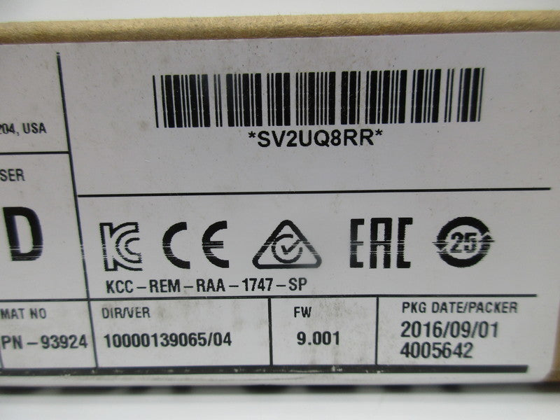 ALLEN BRADLEY 1747-SDN SER. D F/W 9.001 DATE: 2016 NSFS
