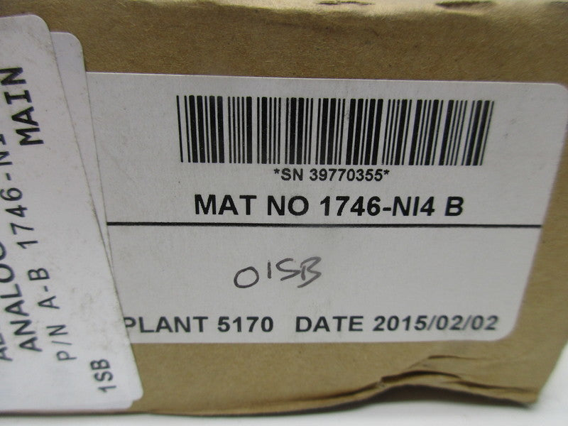 ALLEN BRADLEY 1746-NI4 SER. B DATE: 2015 NSFS