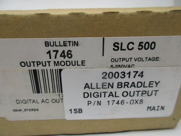 ALLEN BRADLEY 1746-OX8 DIGITAL OUTPUT MODULE SER. A NSFS