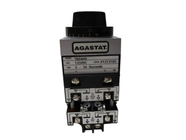 AGASTAT 7024PD TIME DELAY RELAY 5-50SEC 125VDC  NSNP