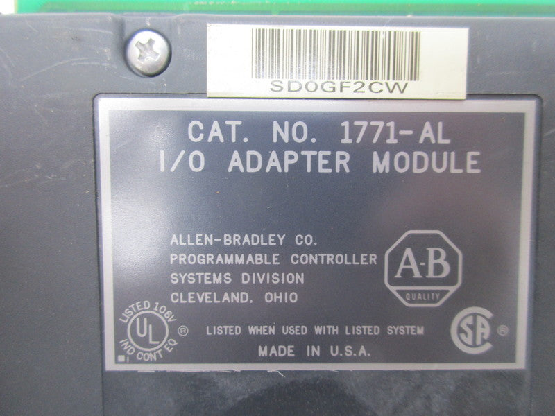 ALLEN BRADLEY 1771-AL I/O ADAPTER MODULE NSNP