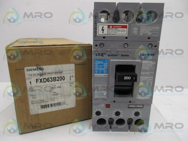 SIEMENS FXD63B200 CIRCUIT BREAKER 200A  NSMP
