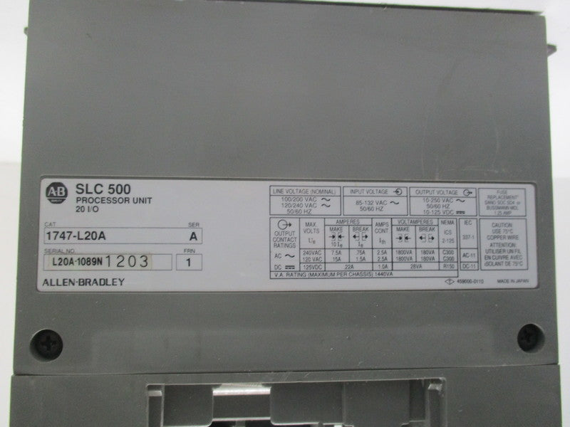 ALLEN BRADLEY 1747-L20A SER. A F/W 1  NSNP