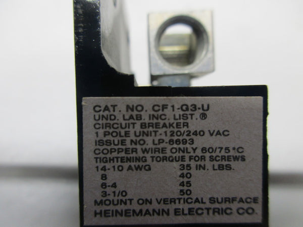HEINEMANN CF1-G3-U CIRCUIT BREAKER NSNP