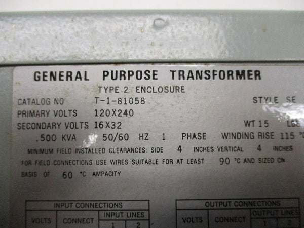 ACME TRANSFORMER T-1-81058  NSNP