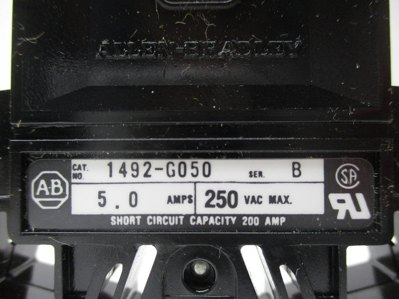 ALLEN BRADLEY 1492-G050 CIRCUIT BREAKER SER. B 5A 250VAC  NSMP